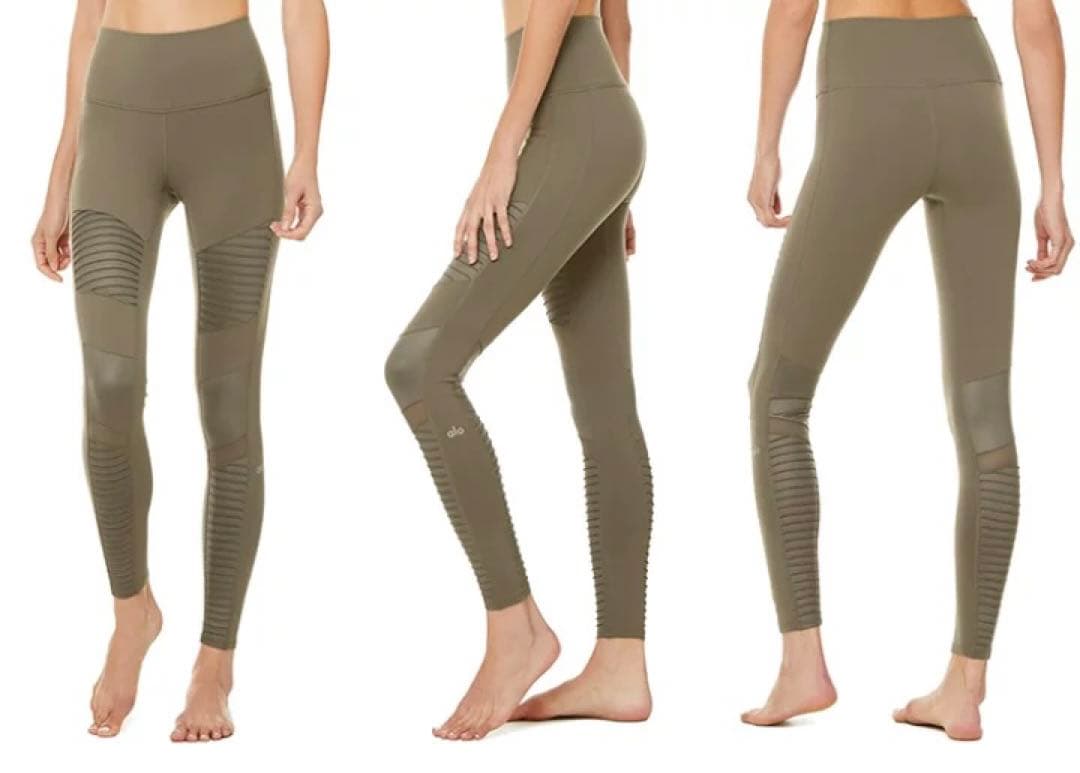 aloyogaアローヨガ/ハイウエストモトレギンス/ルルレモン ヨガ