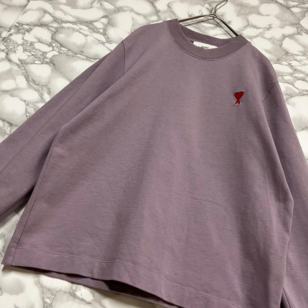 一点物　ami アミパリススウェット ハートAロゴ刺繍グラフィック　ラベンダー色