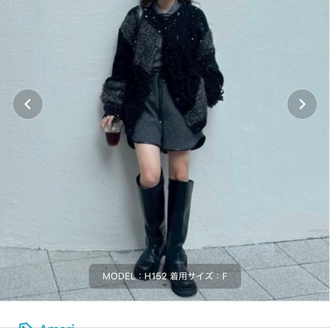 トップス ameri PATCHWORK KNIT CARDIGAN