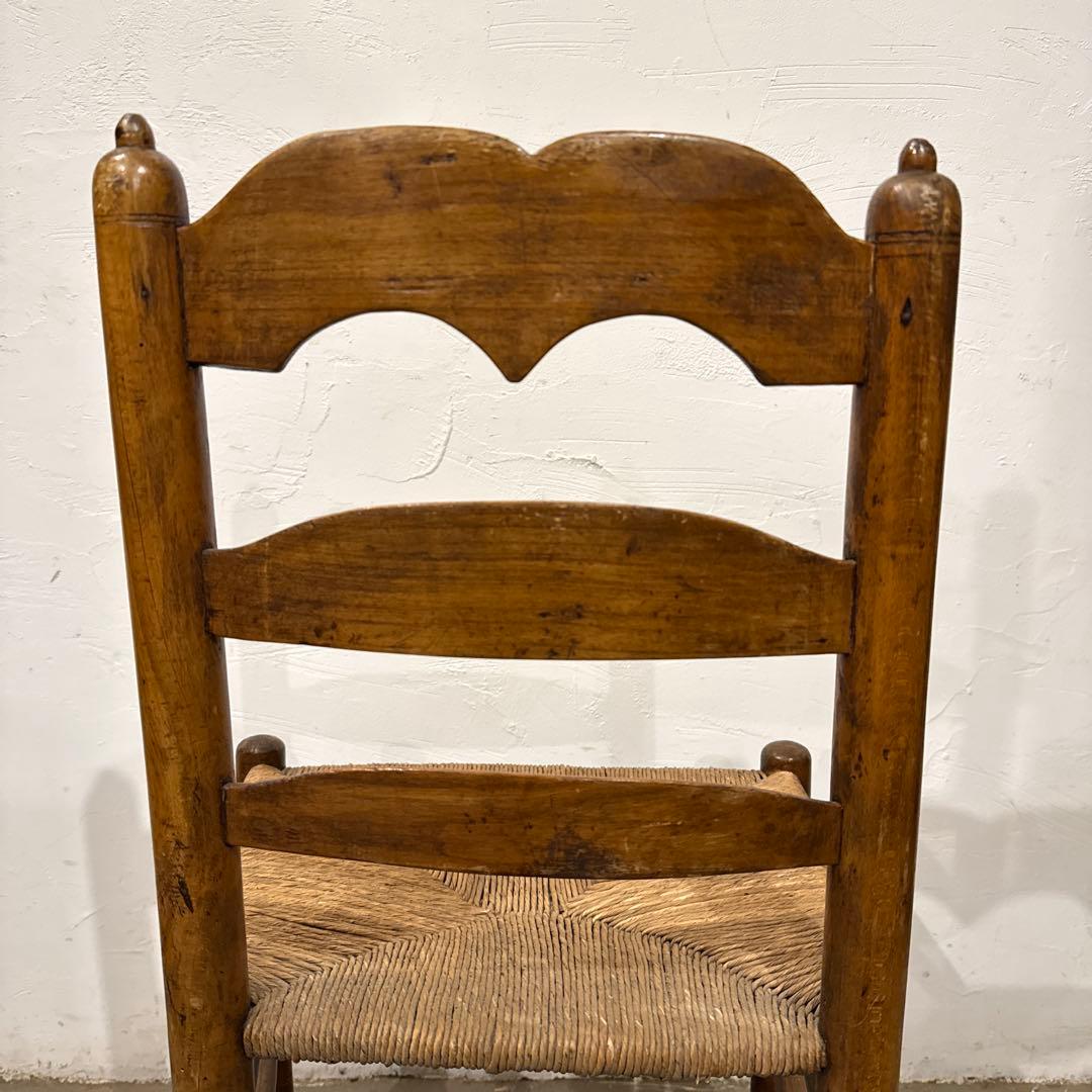 ヴィンテージ　ダイニングチェア　カフェチェア　藁座面　2