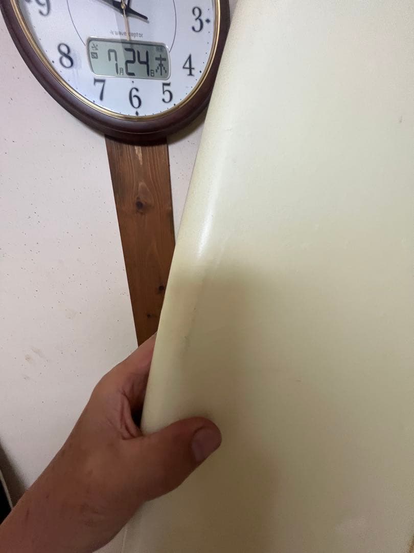 ホワイト ファンボード ラウンドスカッシュテール6.6簡易修理済み