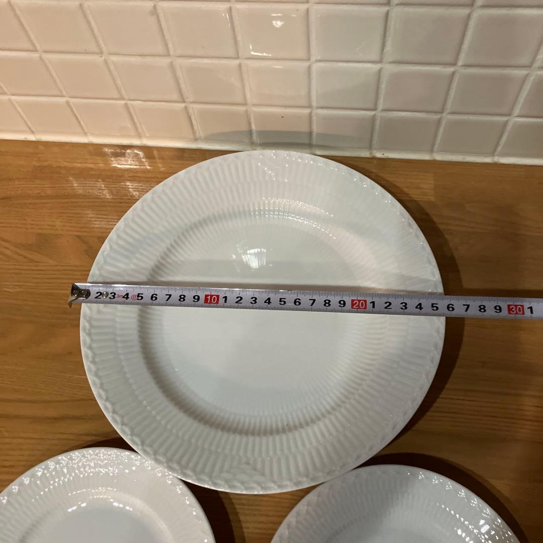 ロイヤルコペンハーゲン◇ホワイトフルーテッド ハーフレース プレート 3枚セット