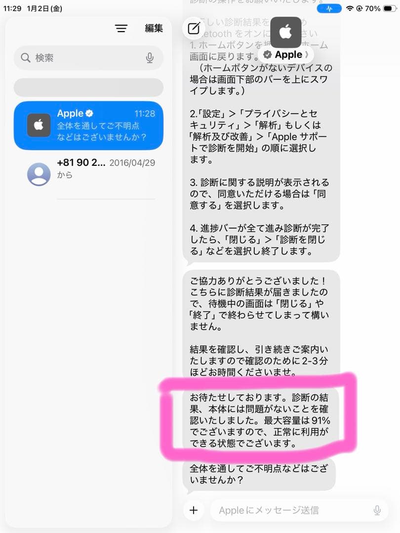 iPad mini 5 Wi-Fiモデル64GB バッテリー91%