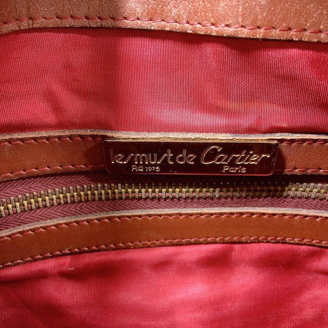 Cartier カルティエ　ミニボストンバッグ　マストライン　レザー　南京錠