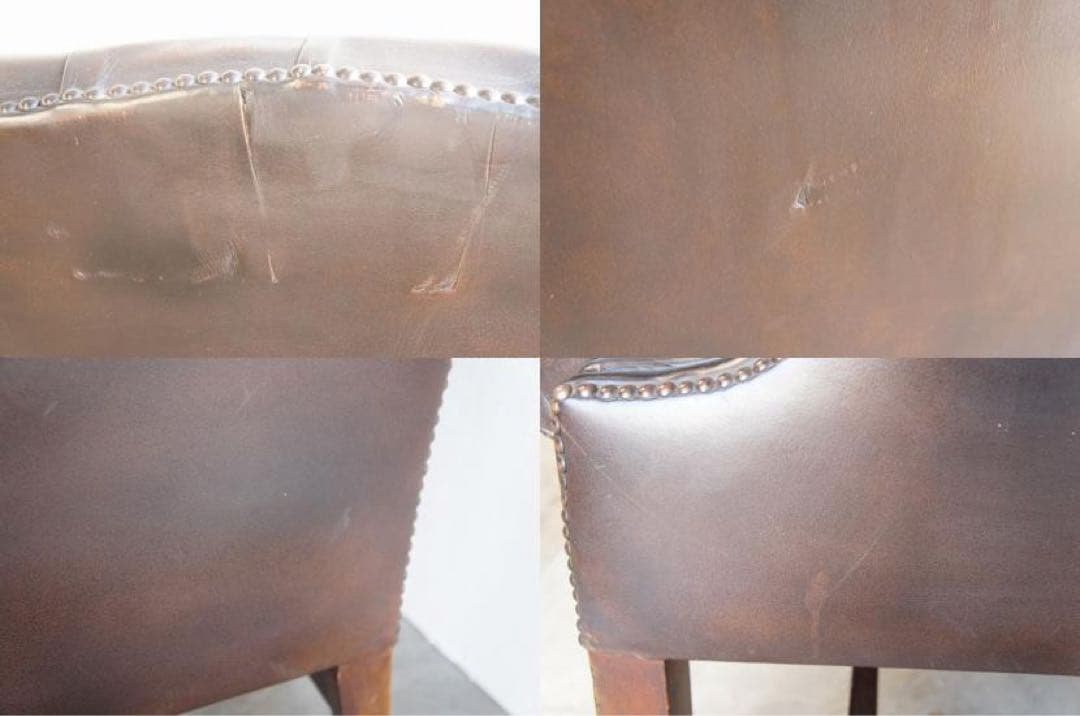 アンティークソファ　本革 ハイバックチェア チェスターフィールド ウィング