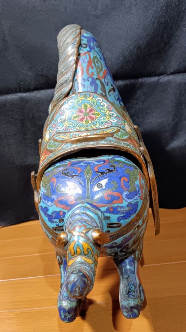 馬　一対　七宝焼き　倣古　置物　中国　大きい　工芸品　インテリア　アンティーク
