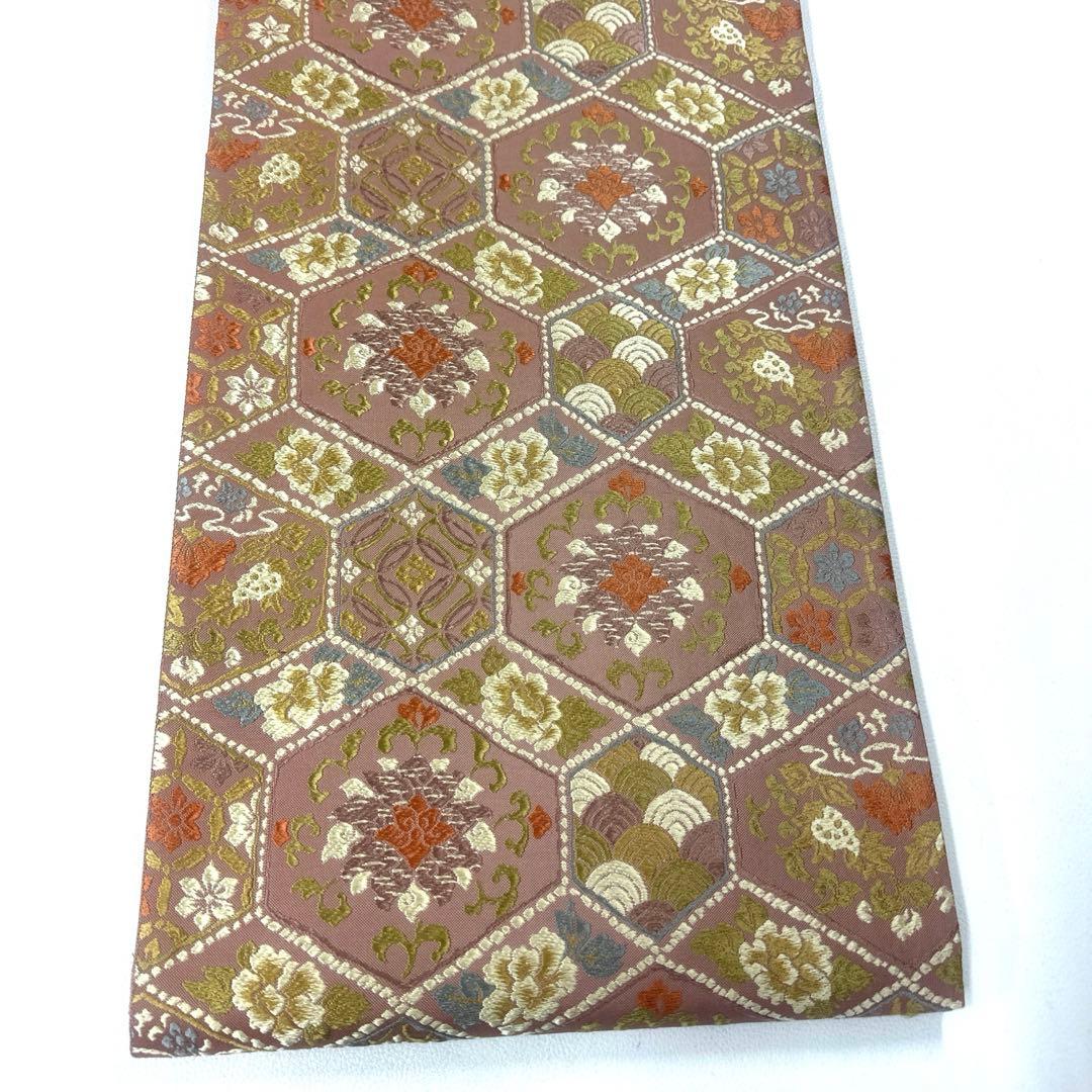 帯5808 ●高級 正絹 六通 袋帯