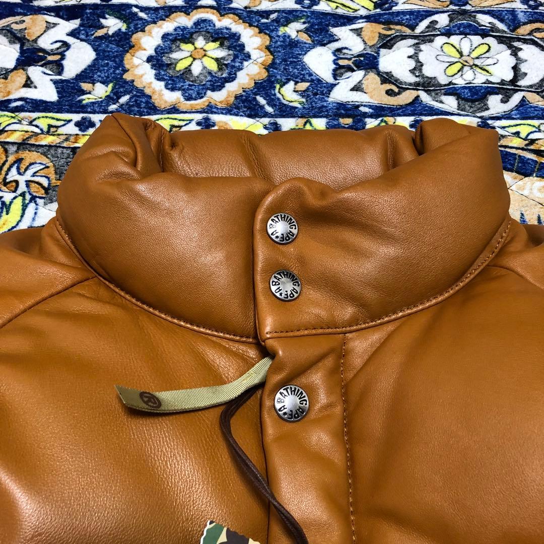 アベイシングエイプ　レザーダウンジャケット　hero XL