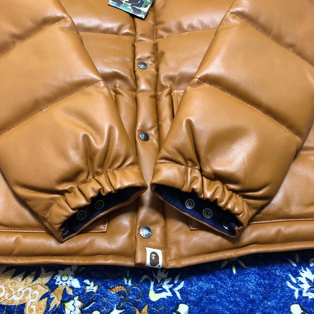 アベイシングエイプ　レザーダウンジャケット　hero XL