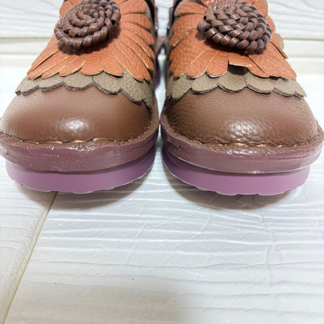 【訳あり新品】エスタシオン サンダル 花モチーフ メリージェーン M 23.5