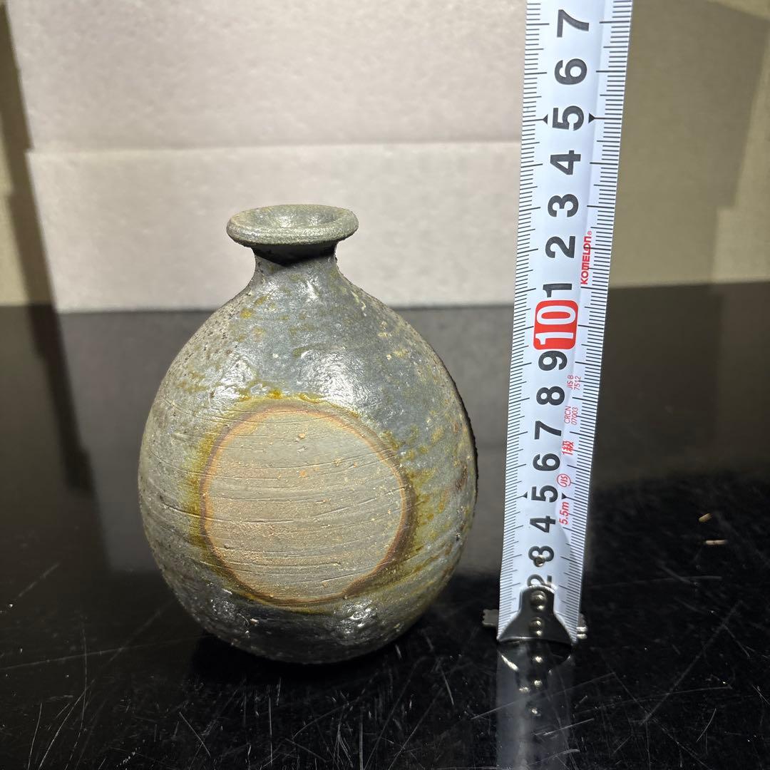 真作　人間国宝　藤原雄　希少作　備前無変徳利　高さ約13センチ