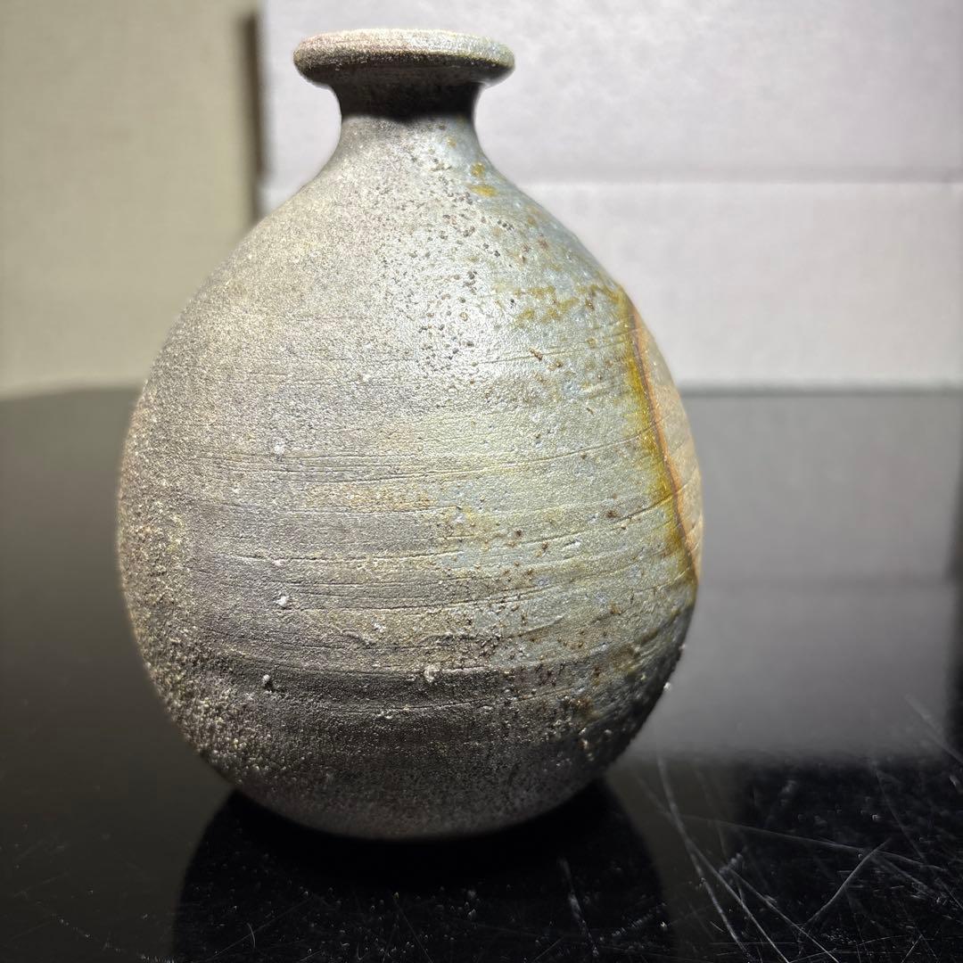 真作　人間国宝　藤原雄　希少作　備前無変徳利　高さ約13センチ