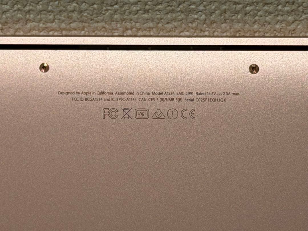 【os無し】箱付き ローズピンク MacBook A1534 12inch