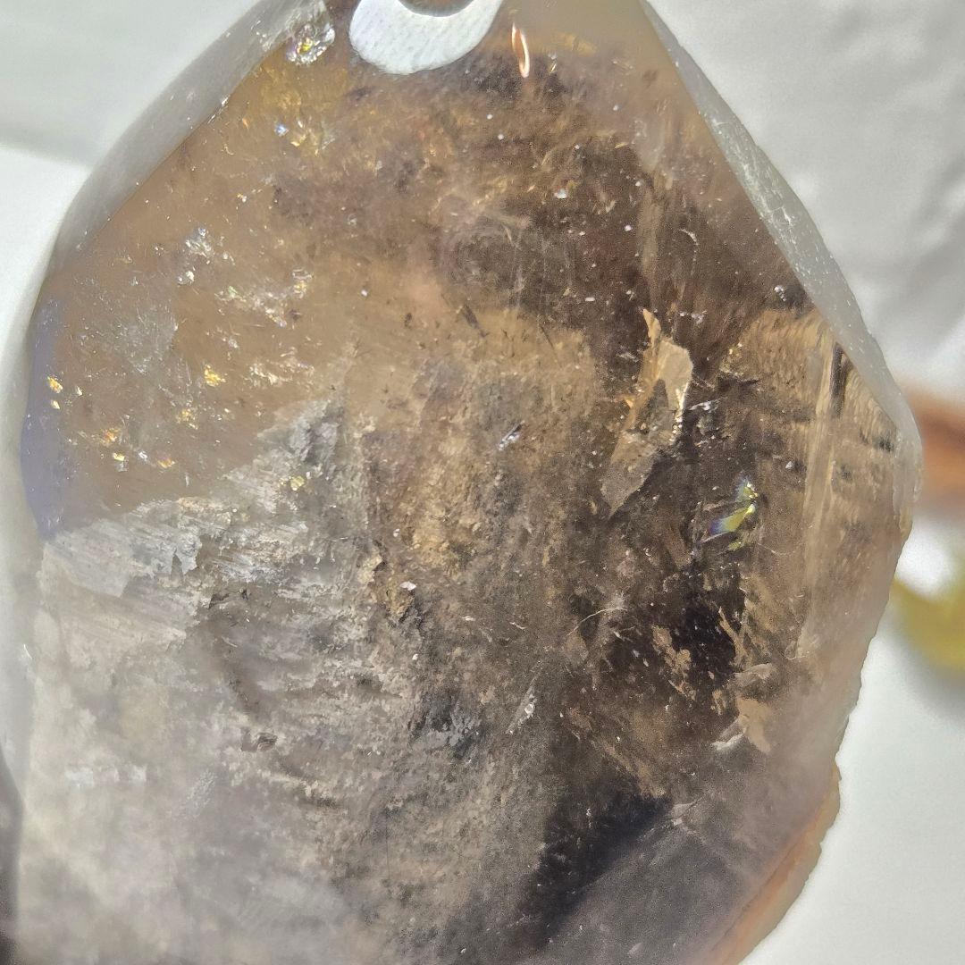 【虹入り/最強品質】スモーキーガーデンクォーツ＊約319g＊　天然石 置物