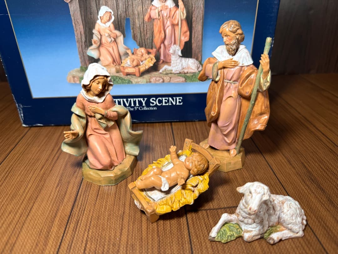 【新品】Fontanini キリスト降誕 （馬小屋と五体セット）クリスマス 伊製