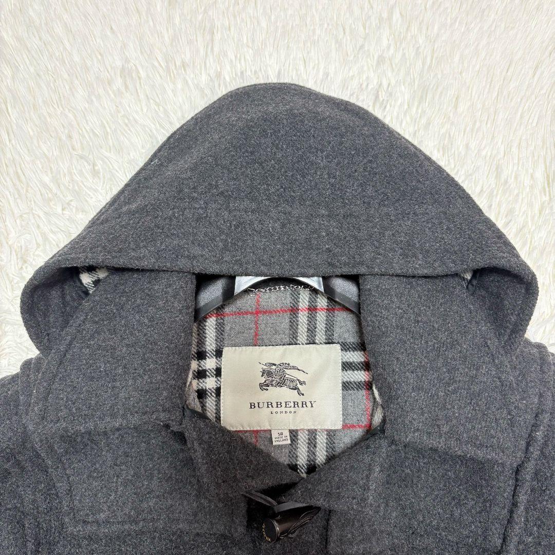 極美品 2way バーバリーロンドン ノバチェック ダッフルコート フード着脱