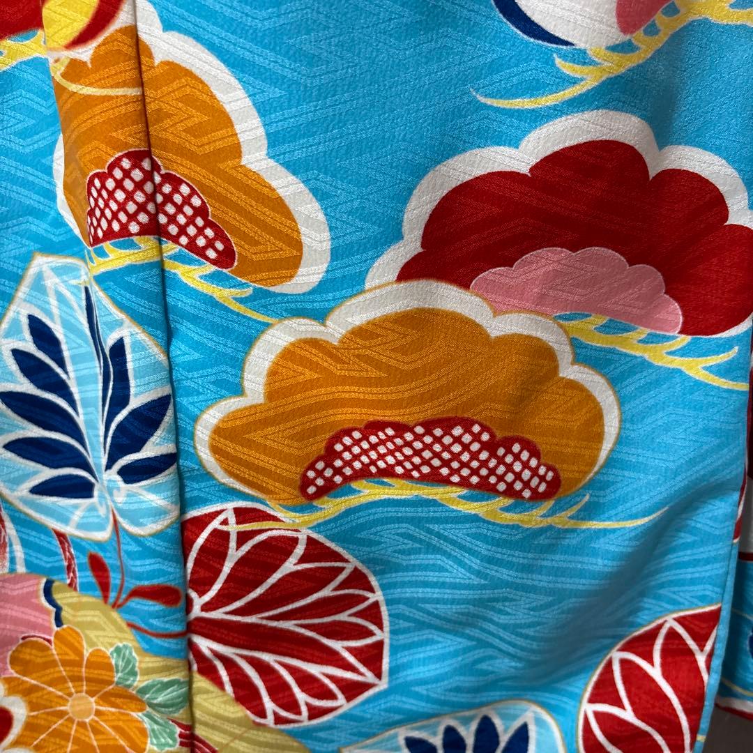 七五三　着物セット　7歳　水色　だらり帯　舞妓　双子　ハーフ成人式　十三詣り