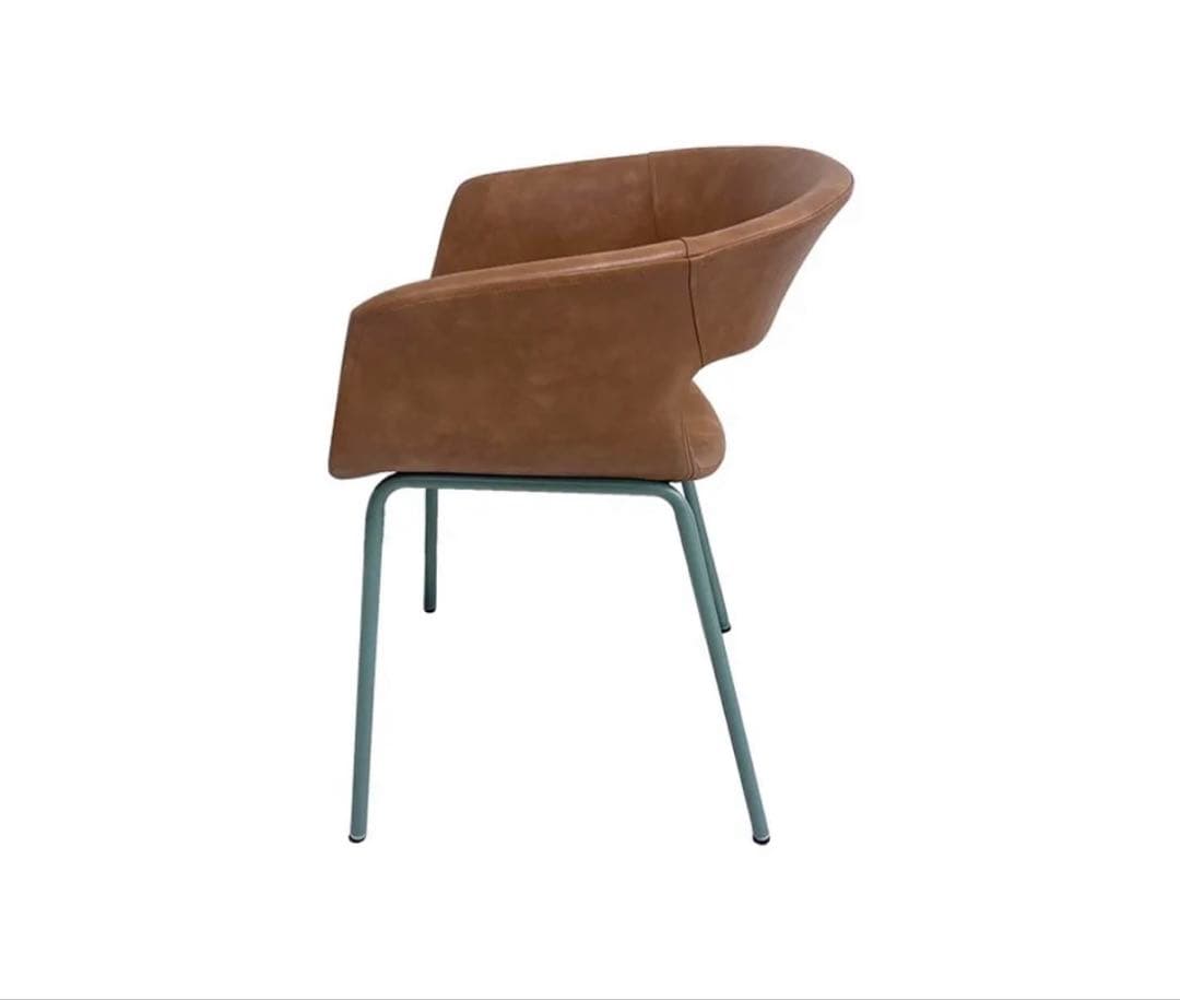 NOCE ダイニングチェア×4脚（キャメル×グリーン）