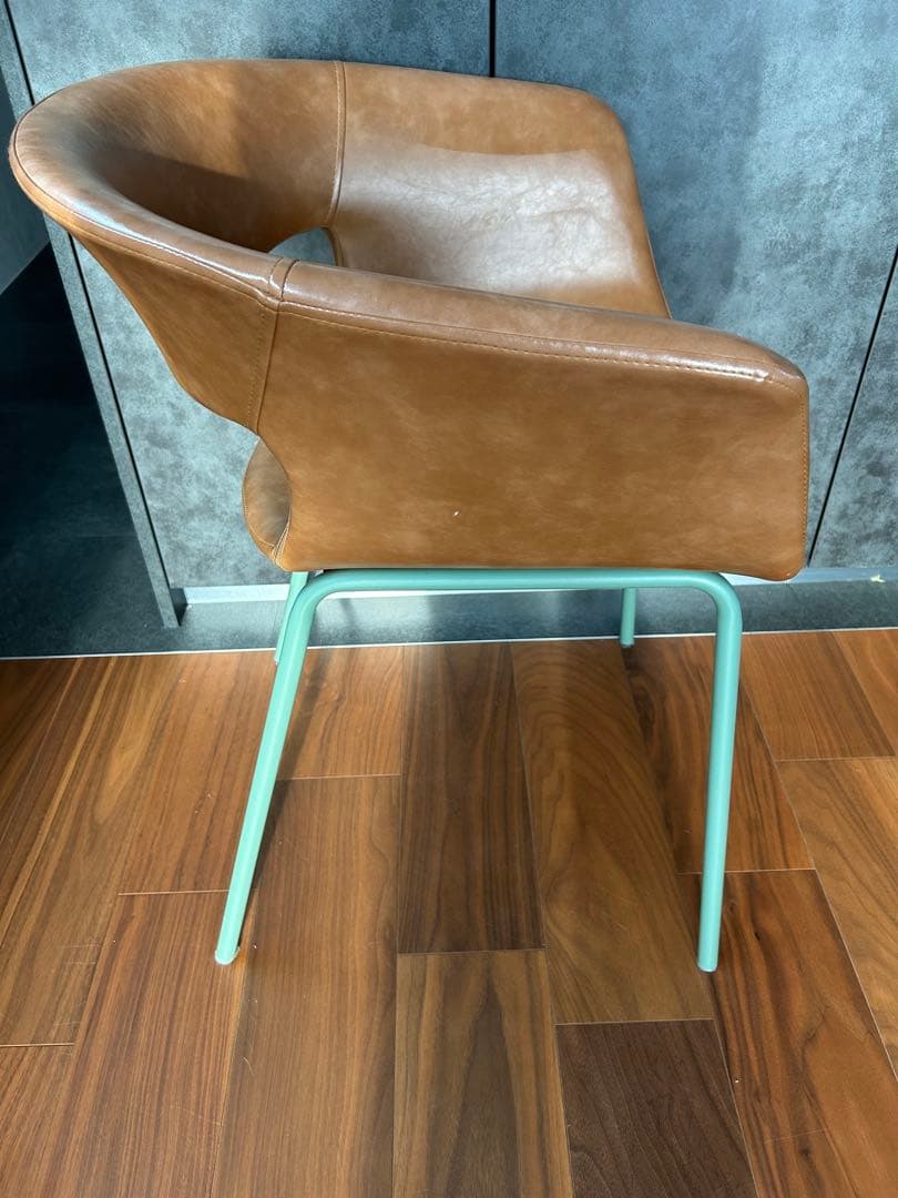 NOCE ダイニングチェア×4脚（キャメル×グリーン）