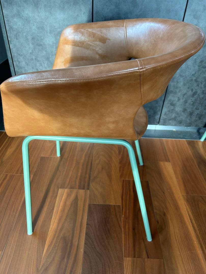 NOCE ダイニングチェア×4脚（キャメル×グリーン）