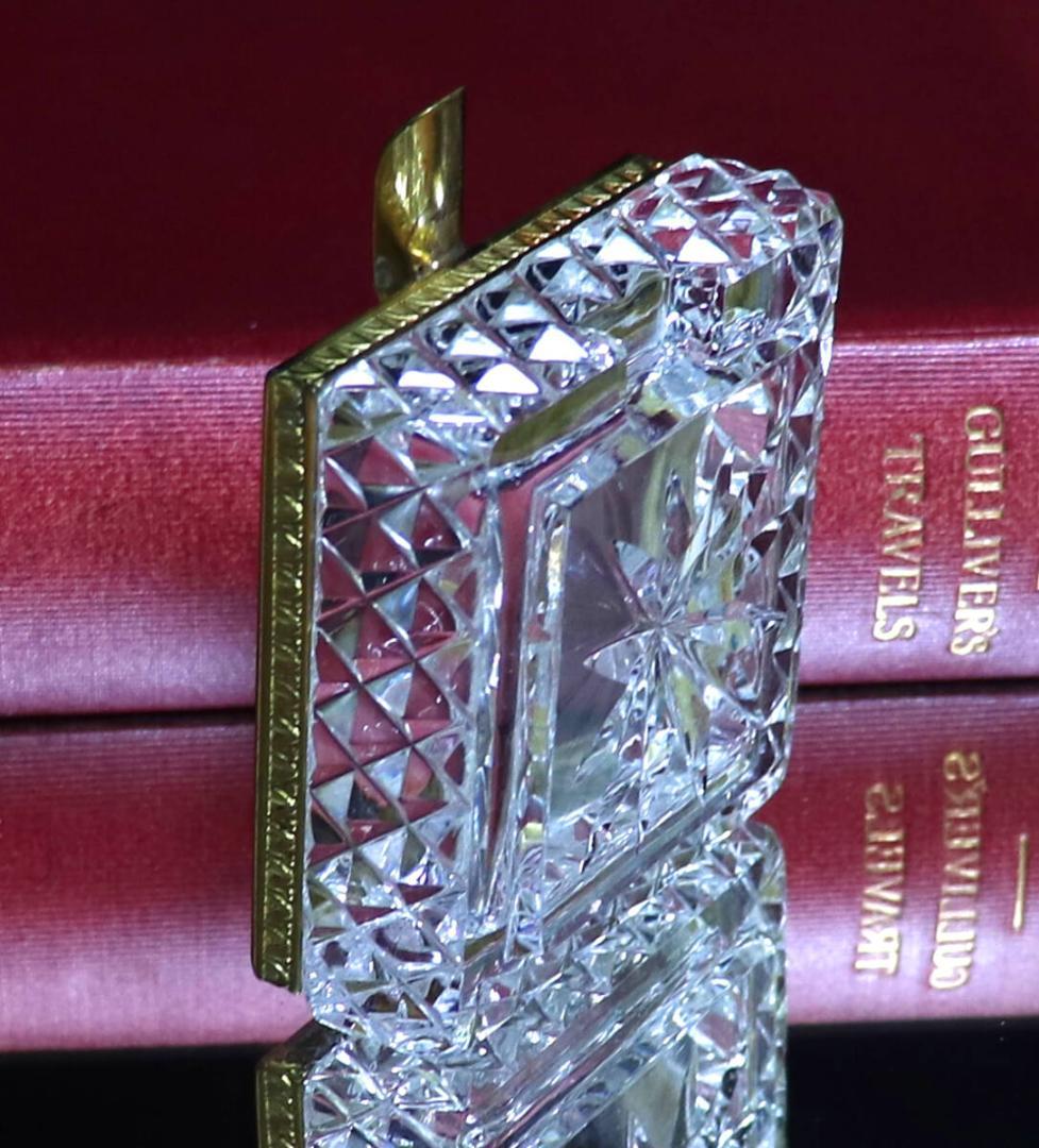 オールド・バカラ 極稀少 ブロンズ装飾 スクエア型 灰皿 ディアマン・ビゾー