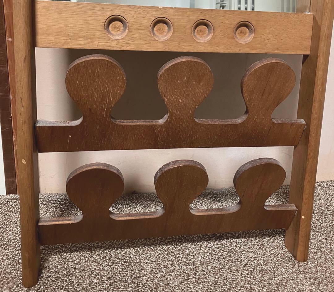 レトロアンティーク壁掛け鏡スリッパ収納付き