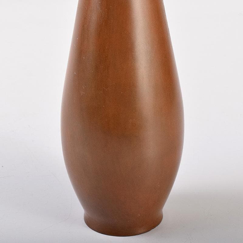 平安　秦蔵六造　青銅一枝瓶　鶴首瓶　共箱　D　R7766