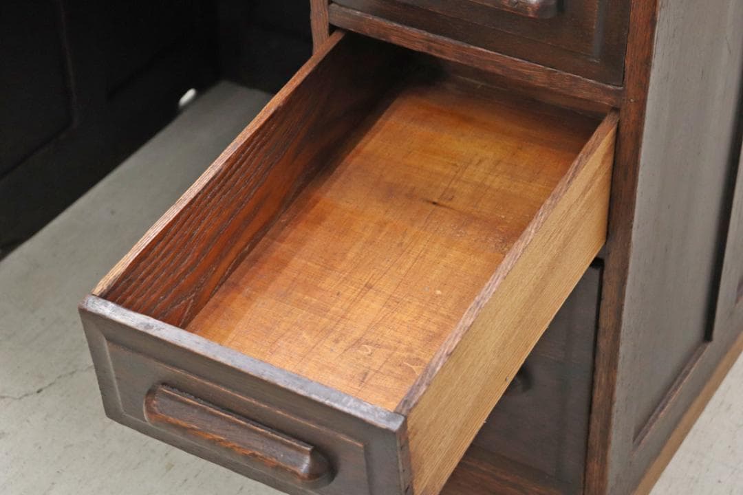 英国 イギリス オーク材 ヴィンテージ 片袖デスク 引き出し 机 書斎 学習