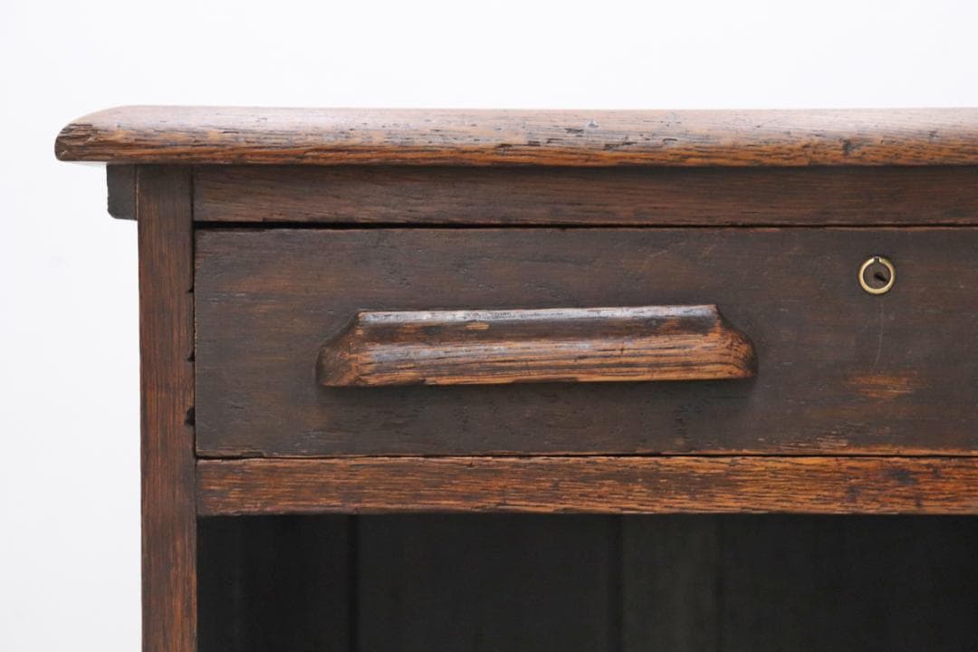 英国 イギリス オーク材 ヴィンテージ 片袖デスク 引き出し 机 書斎 学習