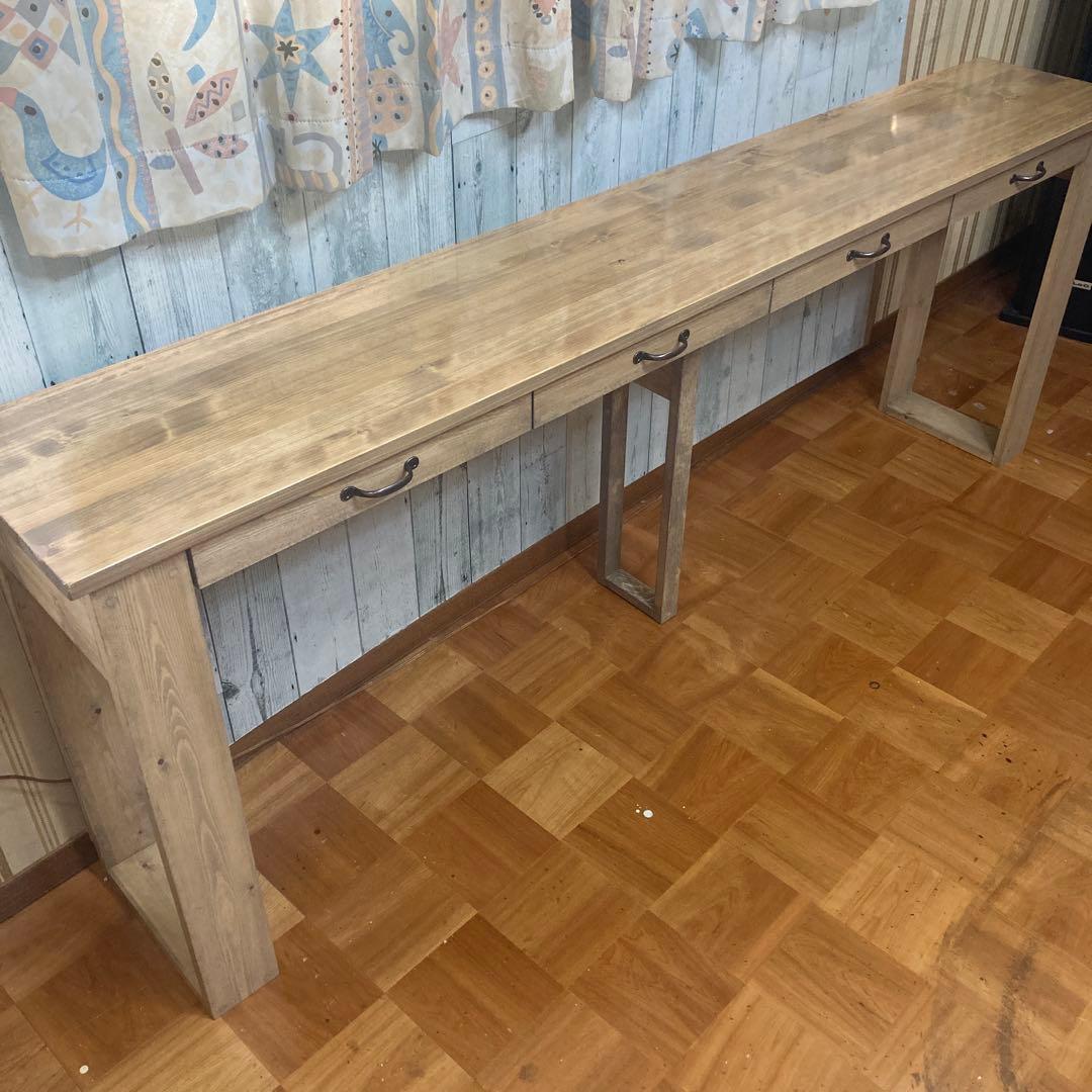 テーブル 幅103cm ヒノキの集成材 3台