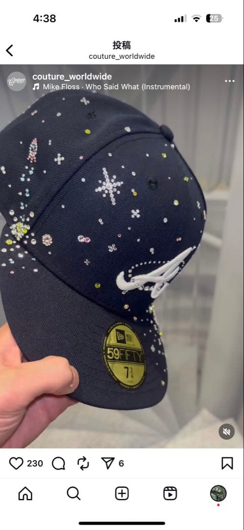 【無言即購入OK】【期間限定価格】ロゴ変更可能 ラッパー着用　ジュエルキャップ