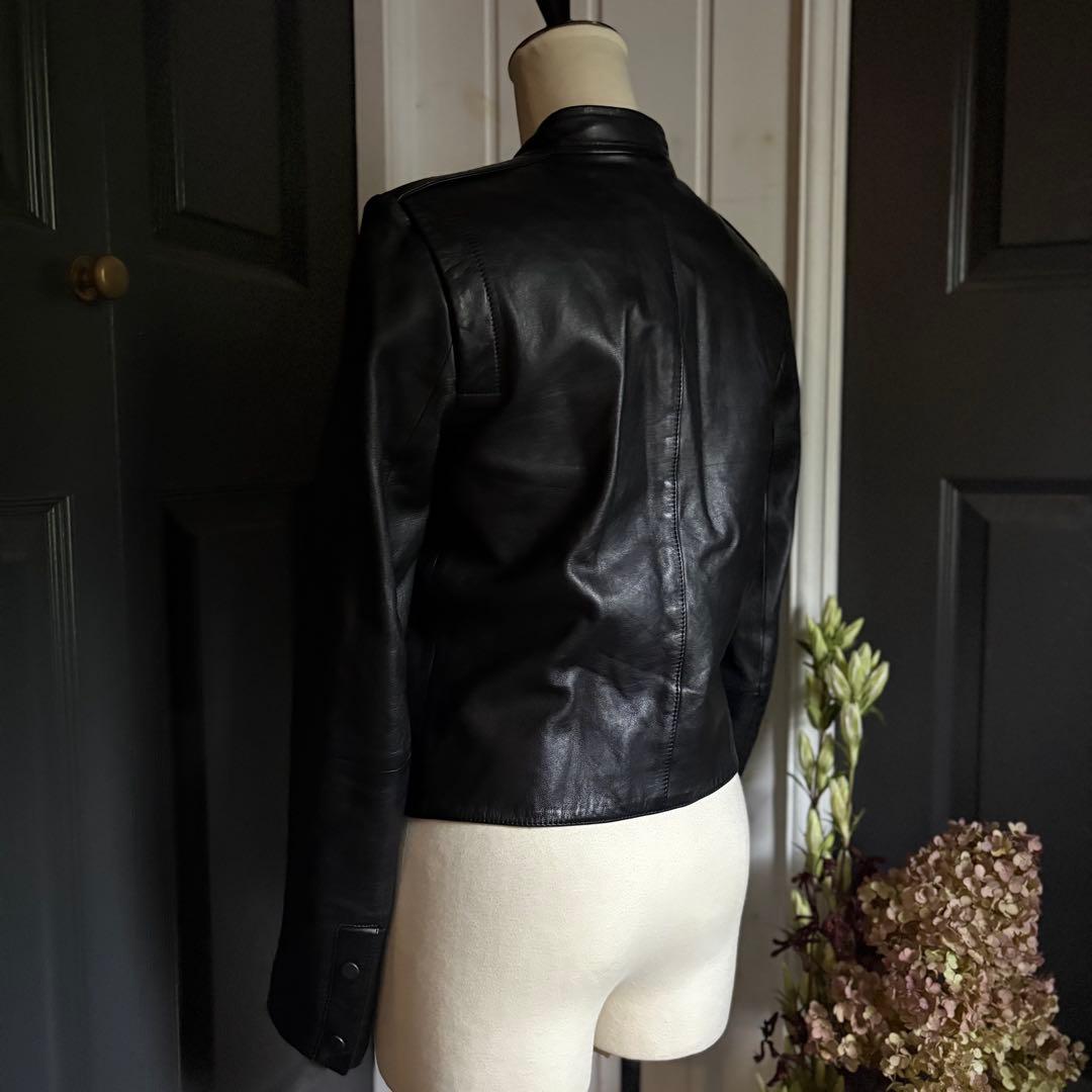 美品　セオリー　ラムレザー　シングルライダース　ブラック　S