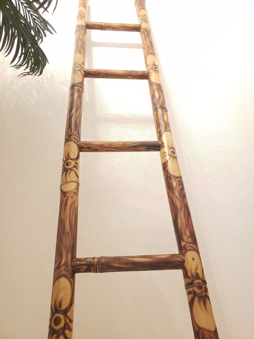 ヴィンテージ バンブー はしご アジアン インテリア ディスプレイ アンティーク