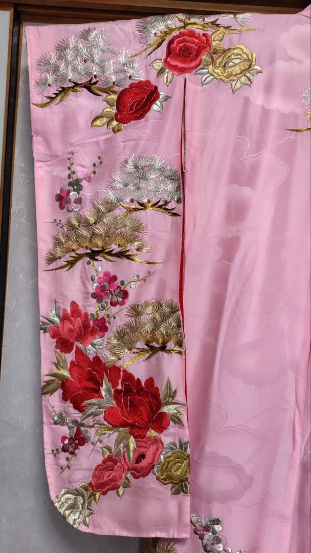 RK321色打掛未使用品綺麗着丈172センチ裄丈64センチ正絹裾綿入り