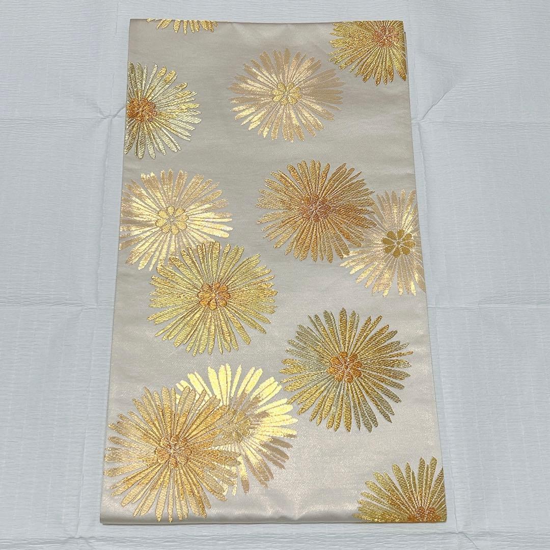 北尾織物匠　西陣織　袋帯　手織り　本金糸　正絹　ゴールド　逸品