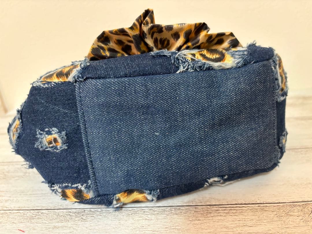 m*︎様 クムくん★レオパード＆クラッシュデニム★チューリップバッグ☆ コヤンイ