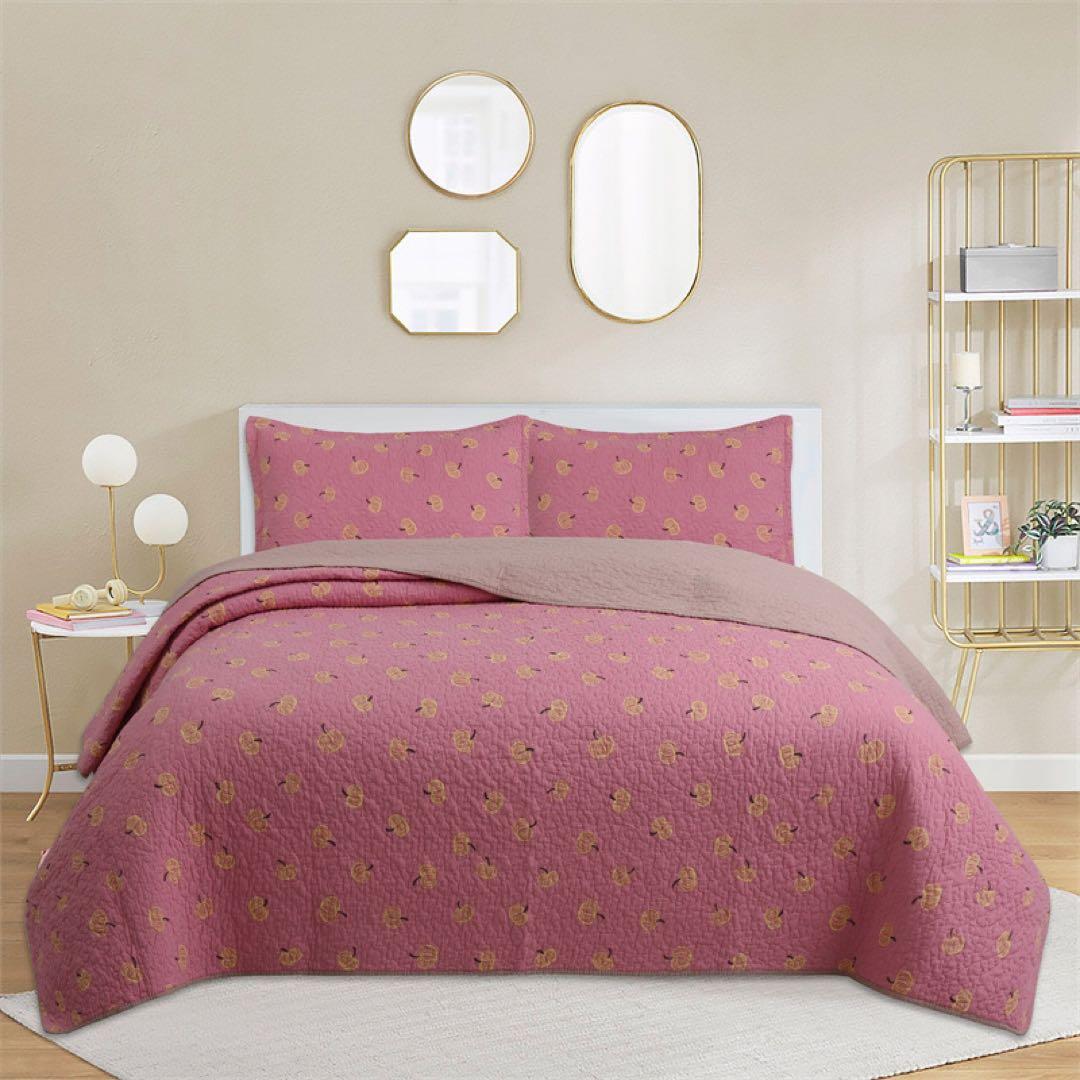 キルトベッドカバー3点セット綿マルチカバー キルティング 222