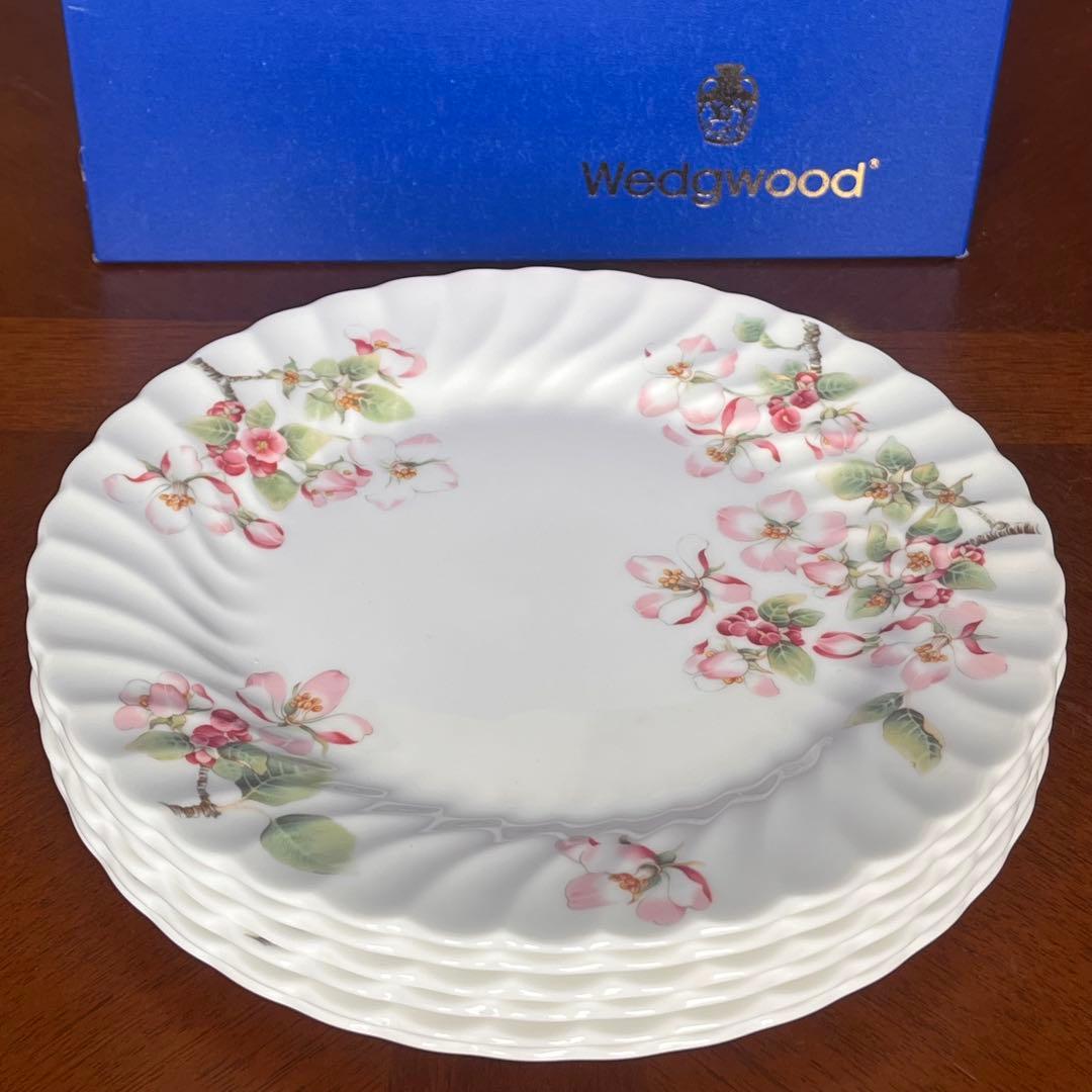【黒壺美品】英国製　ウェッジウッド★アップルブロッサム★デザートプレート　6枚