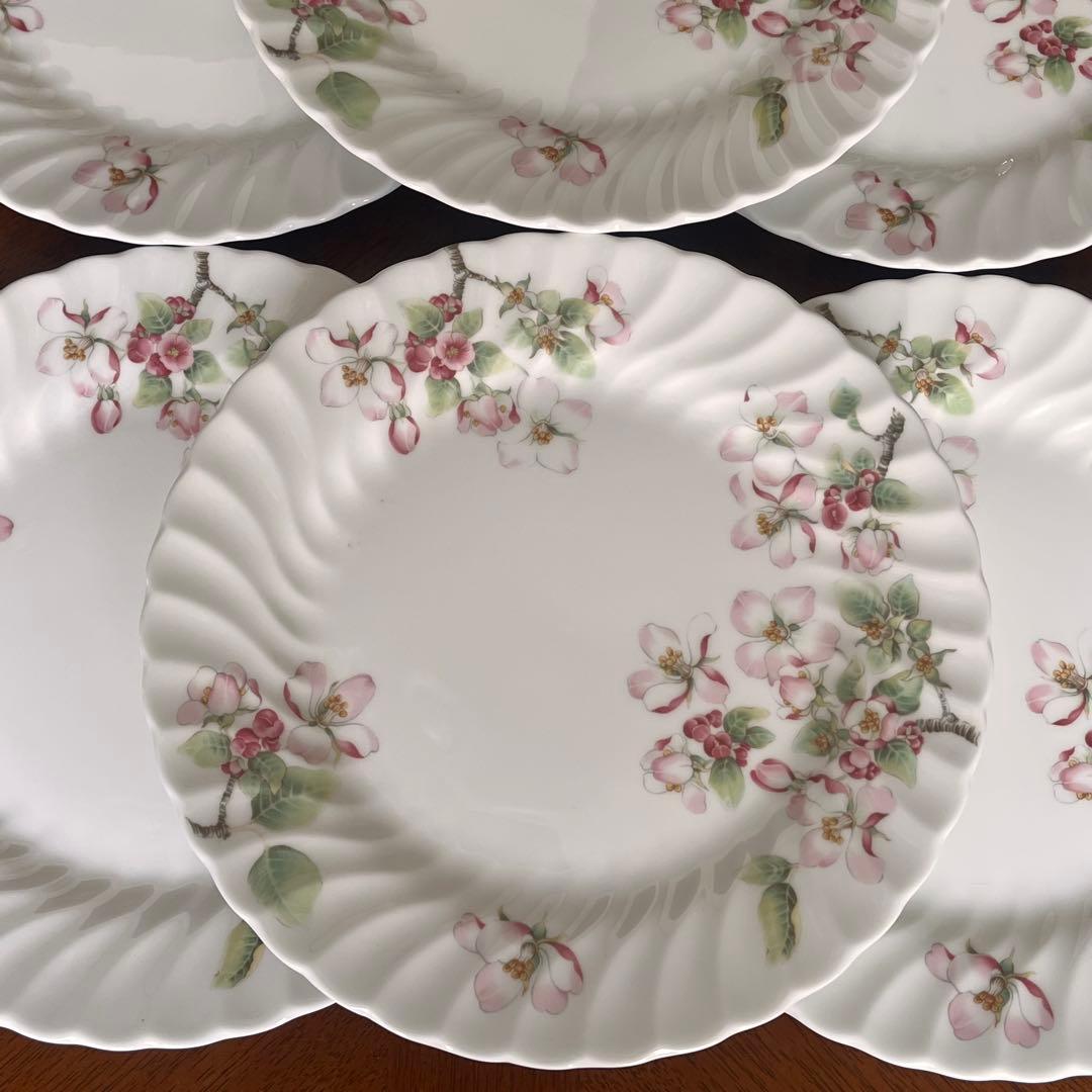 【黒壺美品】英国製　ウェッジウッド★アップルブロッサム★デザートプレート　6枚