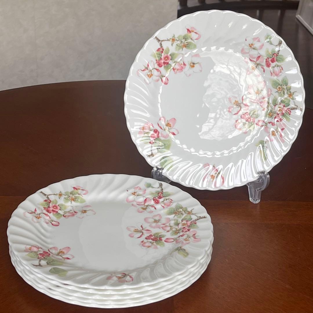 【黒壺美品】英国製　ウェッジウッド★アップルブロッサム★デザートプレート　6枚