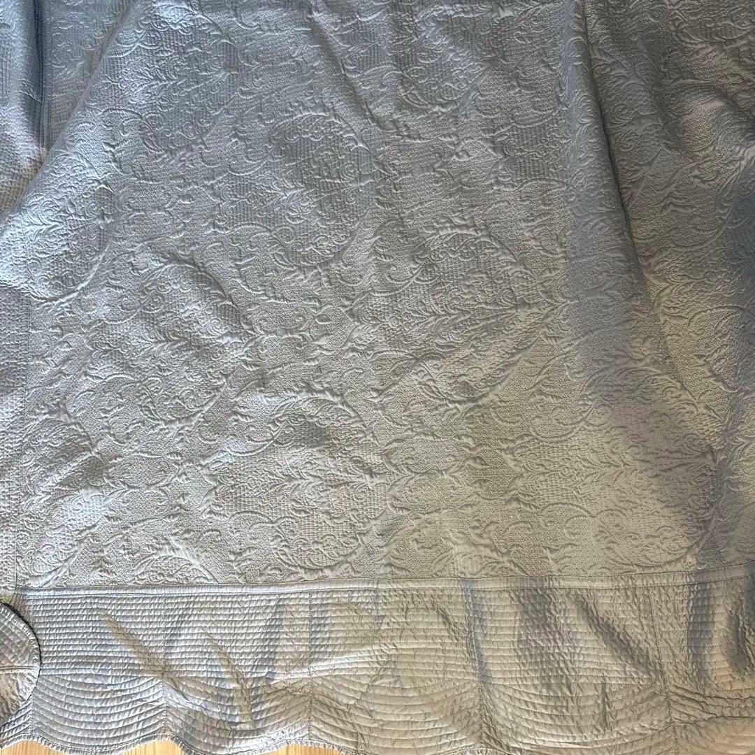 ザラホーム　キルト ベッドカバー　クイーン キング スプレッド　グレー