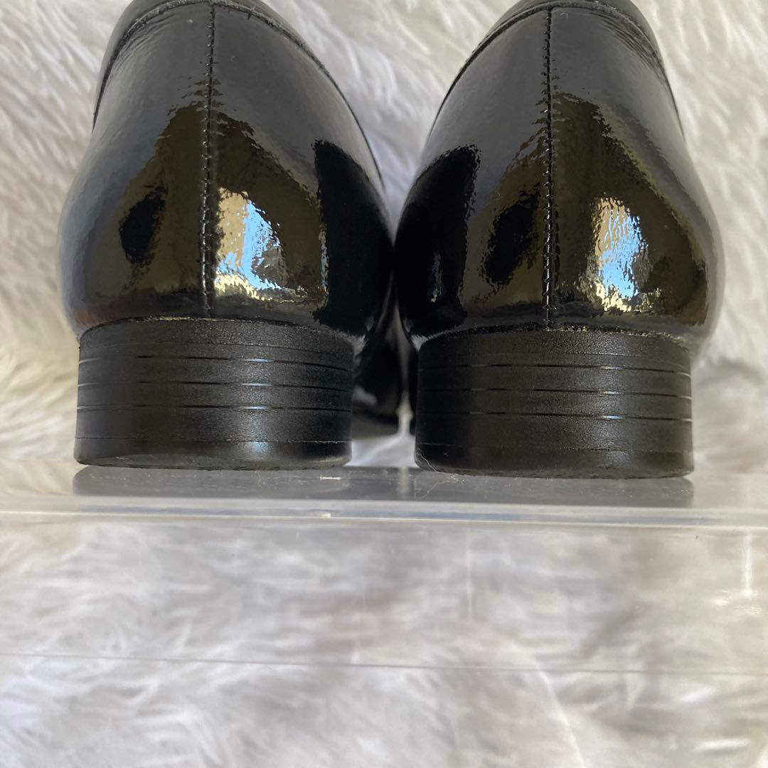 【美品✨】ダイアナ リボンローファー エナメル 平リボンオペラシューズ 23.5