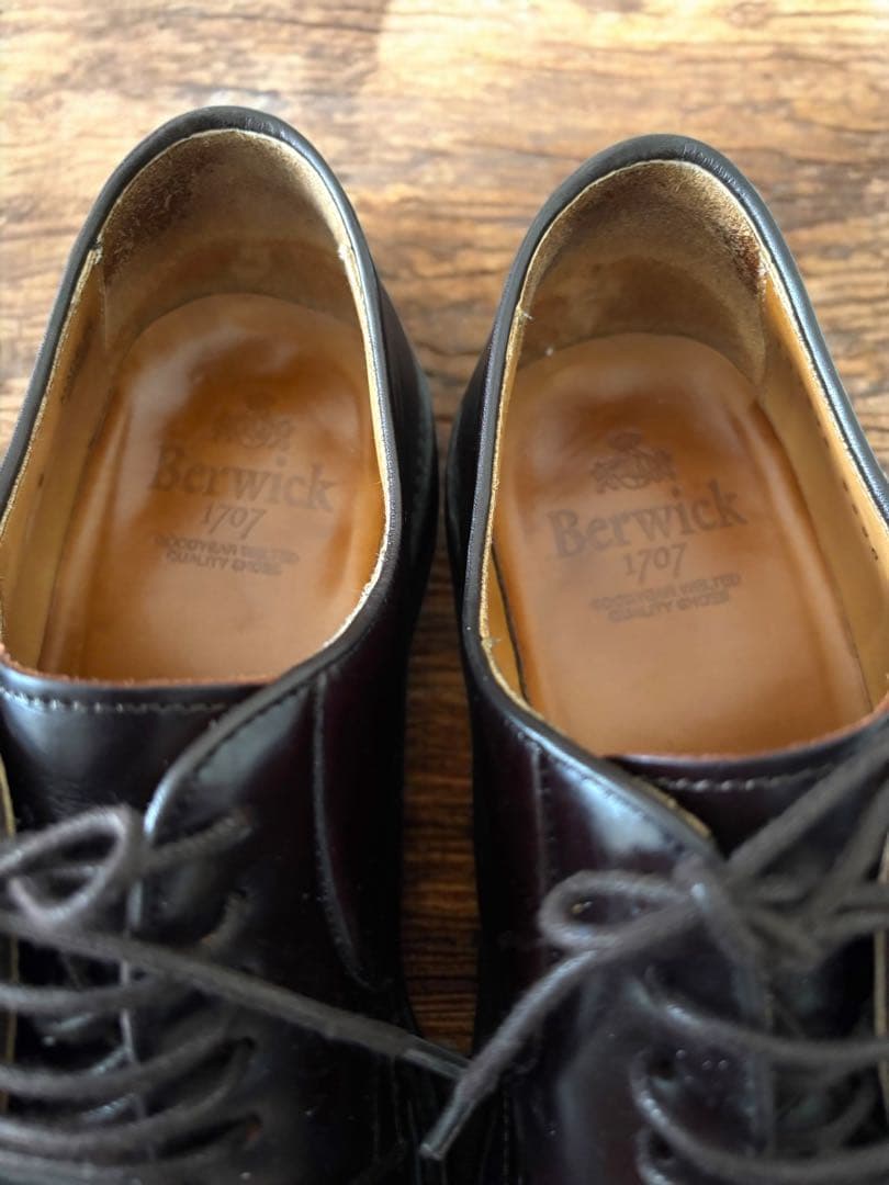 【美品】Berwick ダークブラウン レザー レースアップシューズ