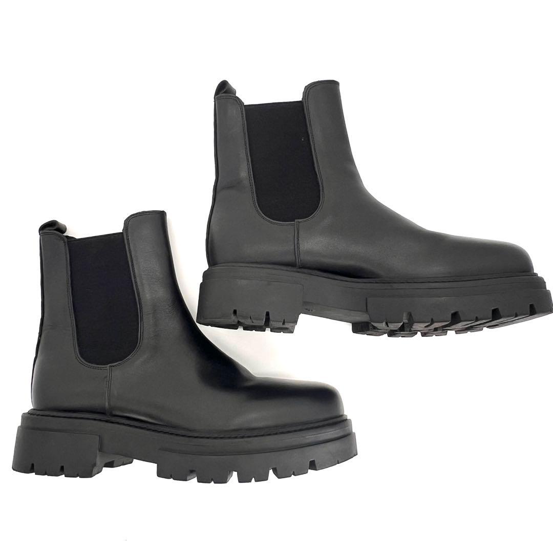 【美品】REMME レメ サイドゴアブーツ チェルシーブーツ 36 厚底　黒