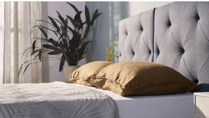 エマ　グレー クイーン　ベッド　フレーム ポケット付き　エマスリープ　emma