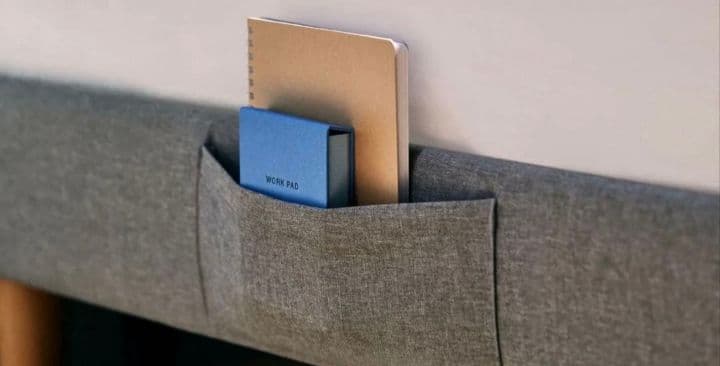 エマ　グレー クイーン　ベッド　フレーム ポケット付き　エマスリープ　emma