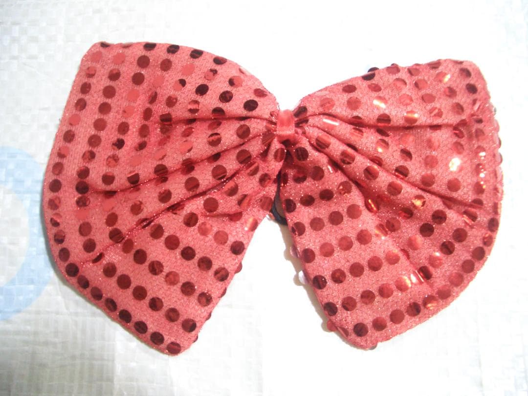 12人分　赤とシルバー　ダンス衣装 　スパンコール大リボン & ミニリボン付き