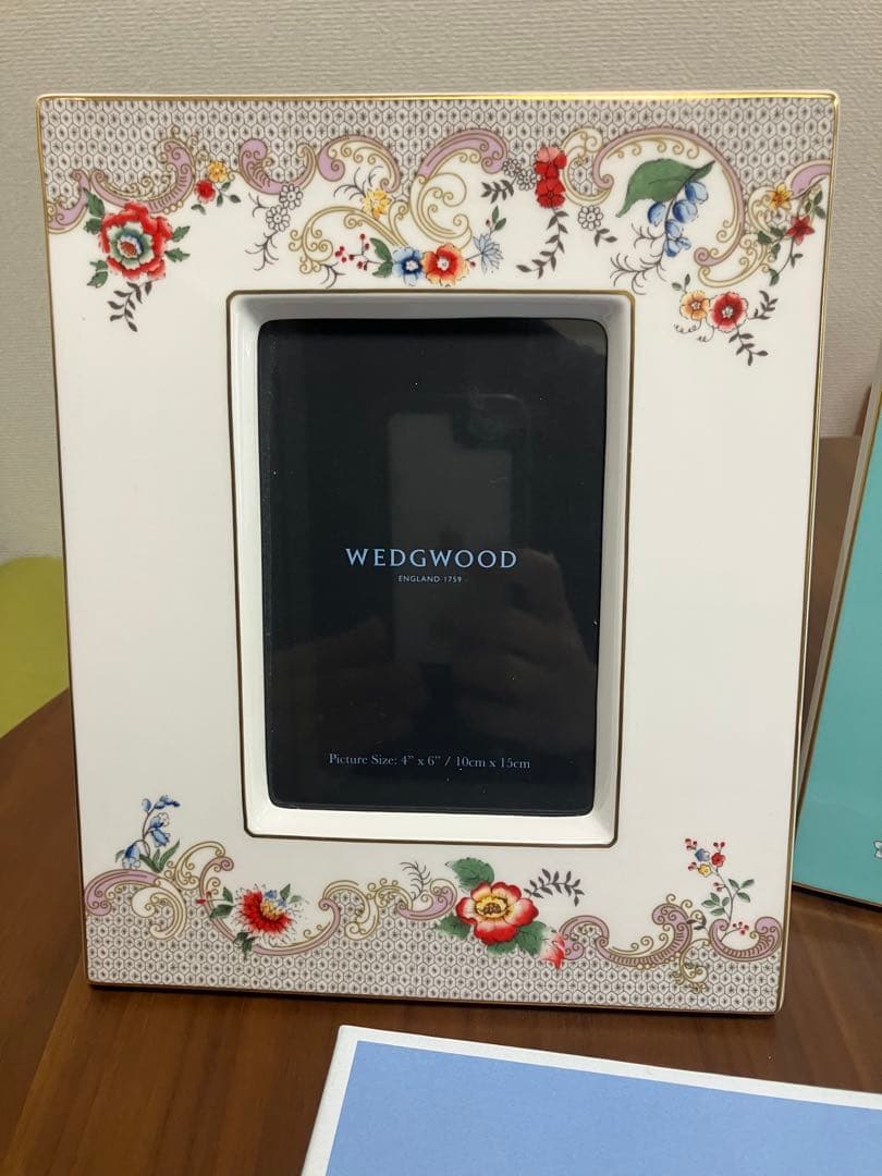  花柄フォトフレーム 陶器