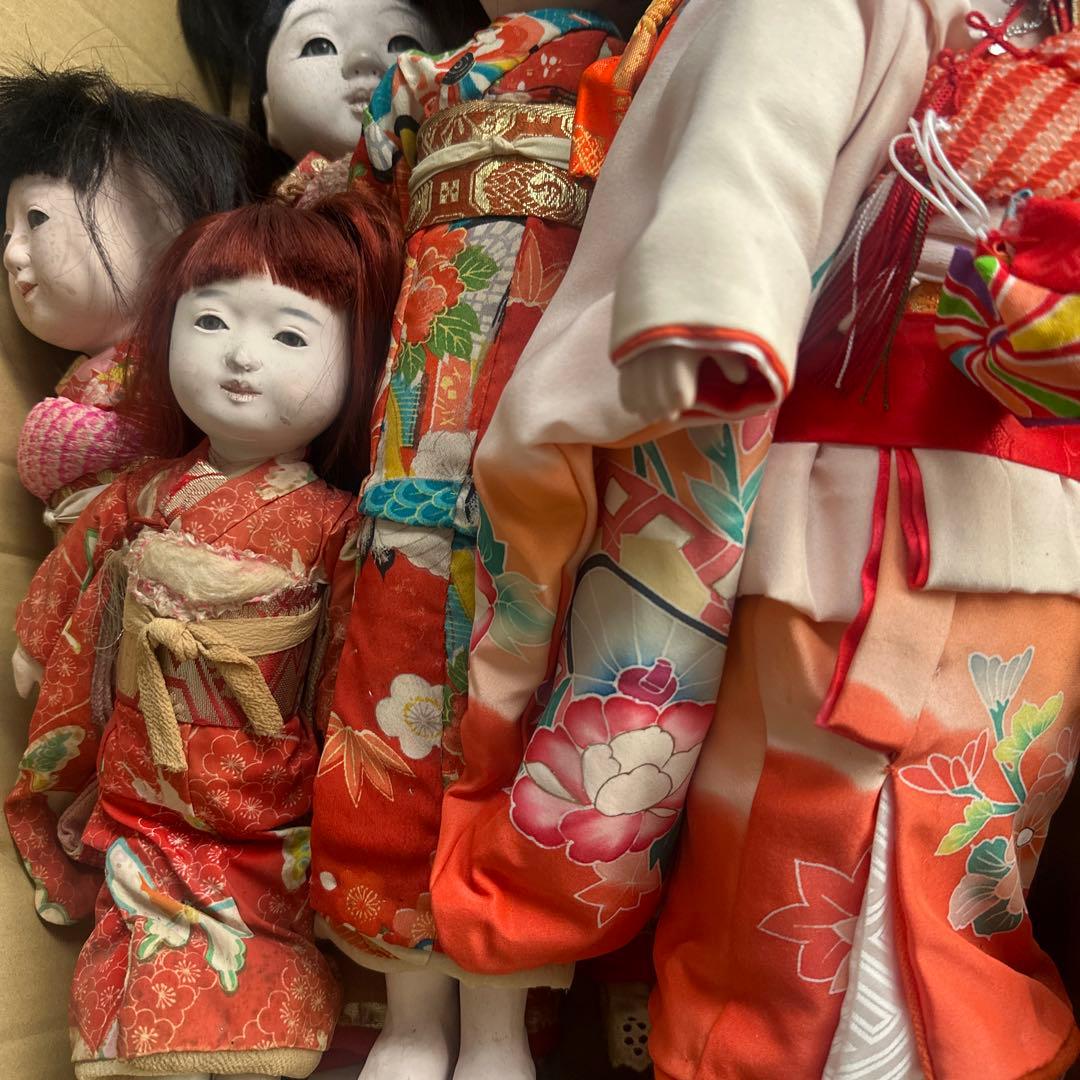 お値下げ❣️座敷童子部屋の市松人形セット 伝統的和服 黒髪