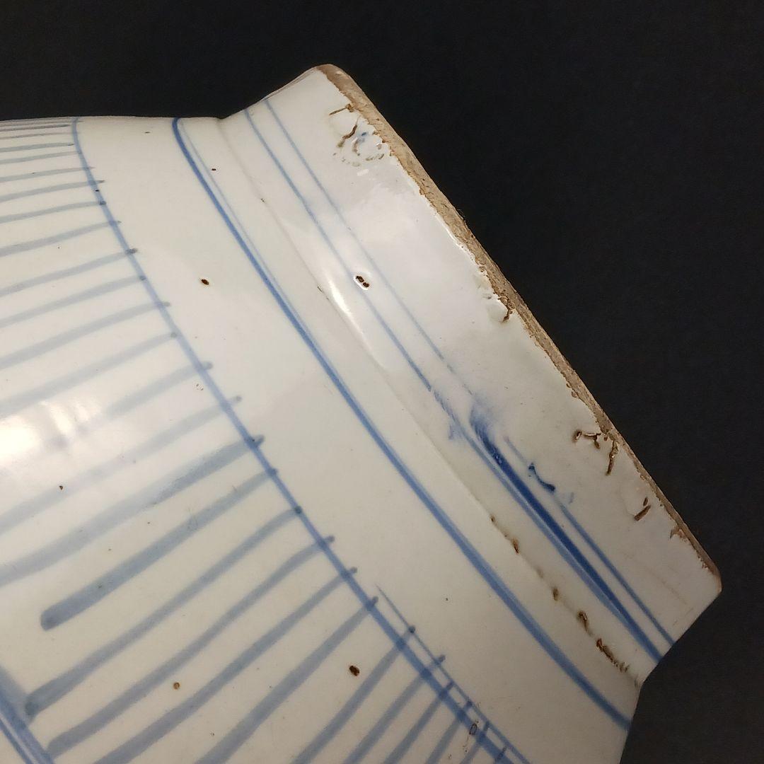 Y2788 古伊万里 染付蛸唐草文瓶 壷 高さ40㎝ 大型